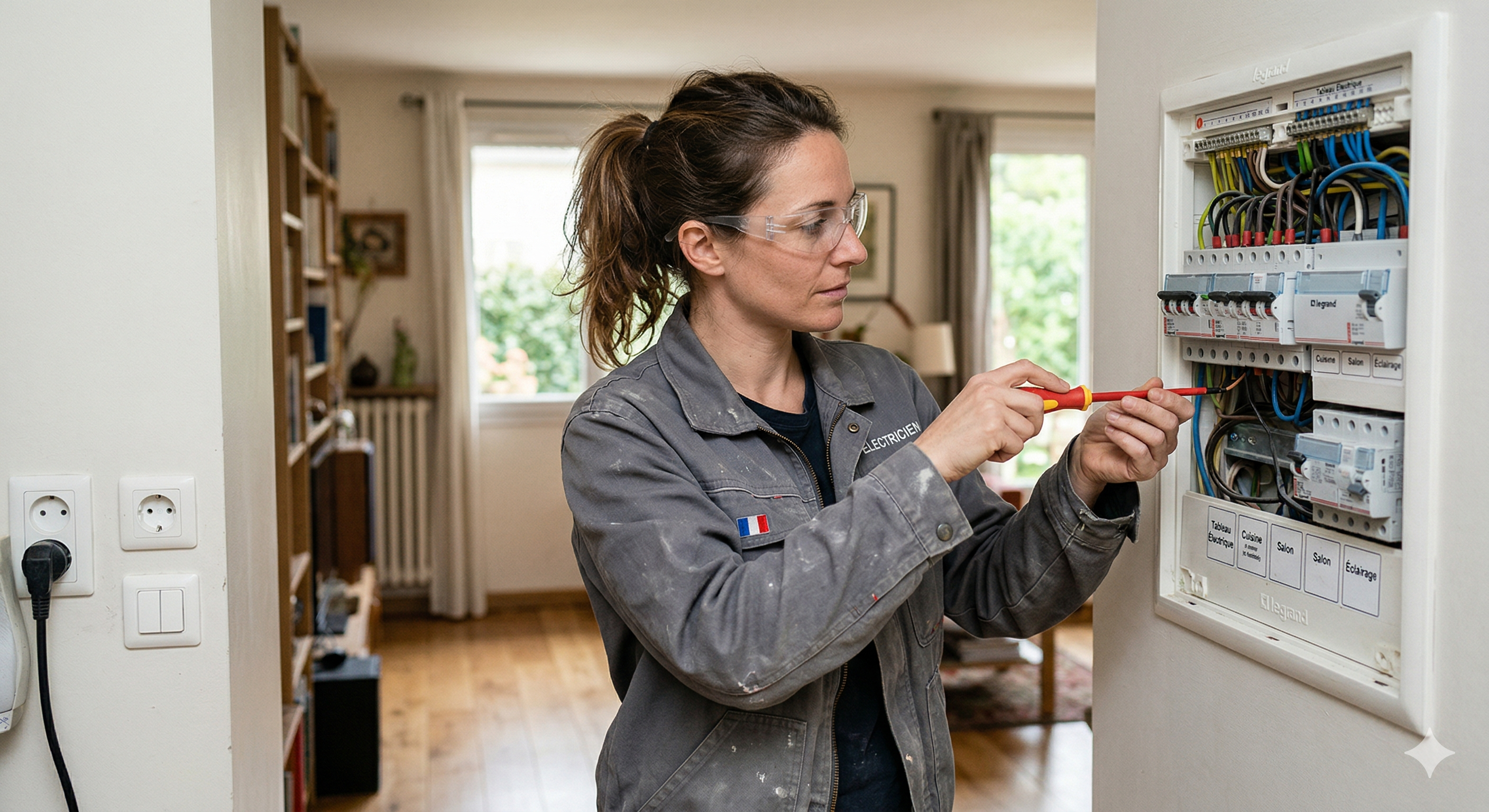 Électricien en intervention